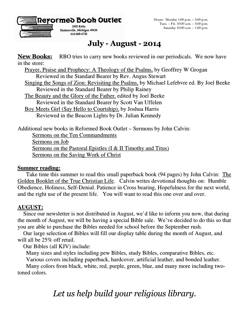 RBO Newsletter - July-August 2014 Page 1