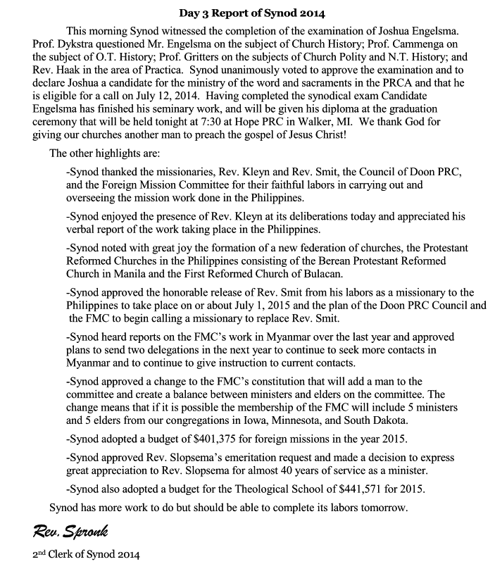 Day 3 Report of Synod 2014 Page 1